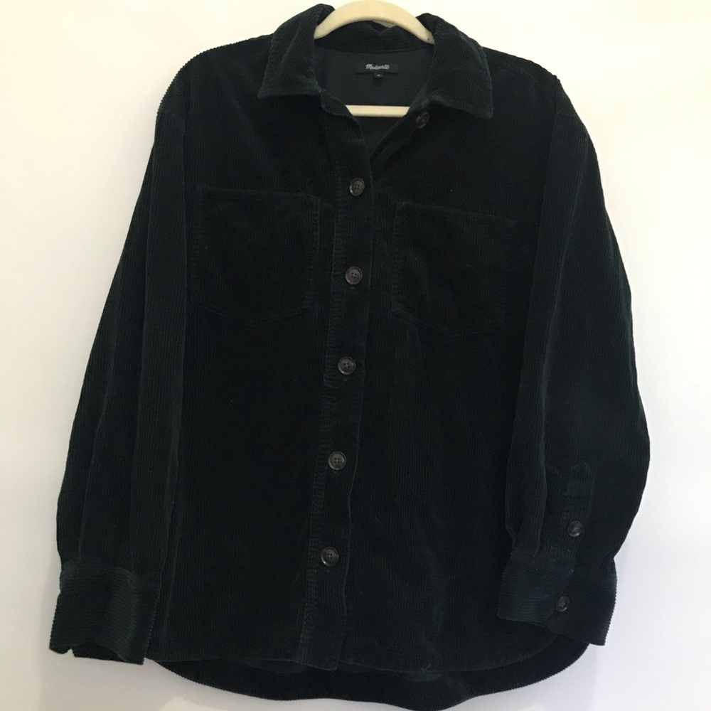 Madewell Corduroy Kentwood Oversized Shirt-Jacket Dark Green Size M - Picture 3 of 8